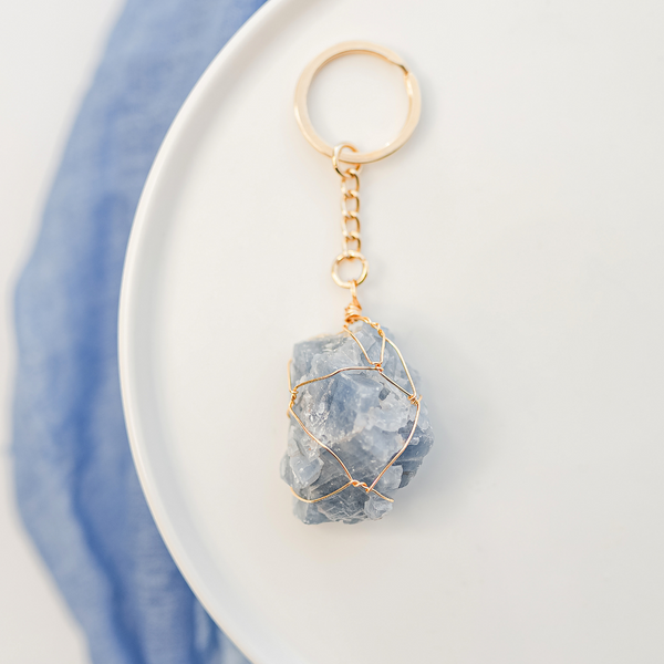 Crystal Key Chain - Blue Calcite