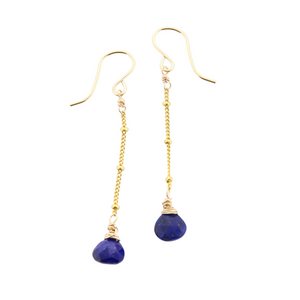 Gemstone Dangle Earrings - Lapis Lazuli