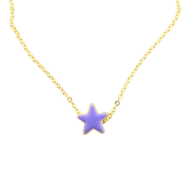 Enamel Star Necklace - Lilac