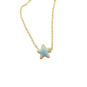 Enamel Star Necklace - Turquoise