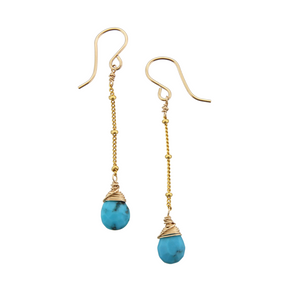 Gemstone Dangle Earrings - Turquoise
