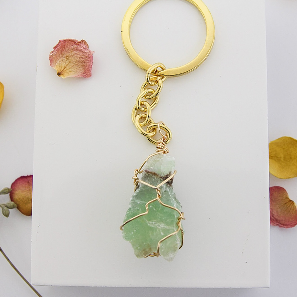 Crystal Key Chain - Green Calcite