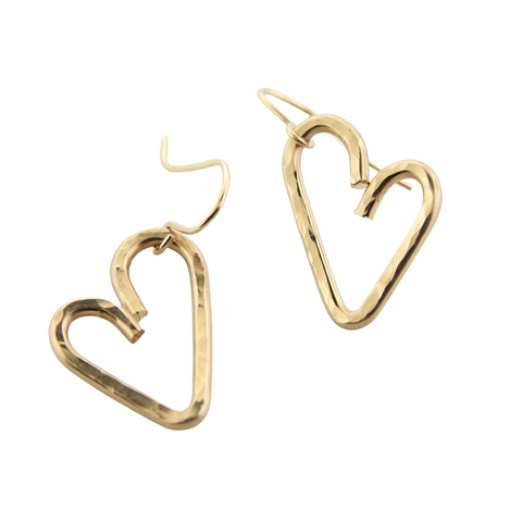 Hammered Heart Earrings - XSmall Goldfilled