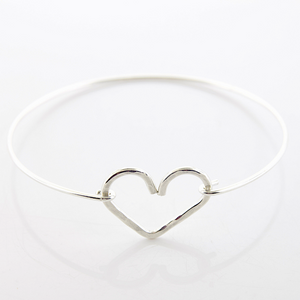 Heart Bangle - Sterling Silver