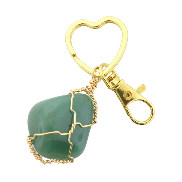 Heart Keychains Green Aventurine