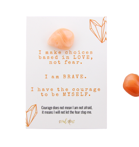 Carnelian Gemstone Affirmation Card