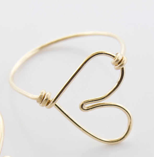 Wire Heart Rings -14K Gold-filled