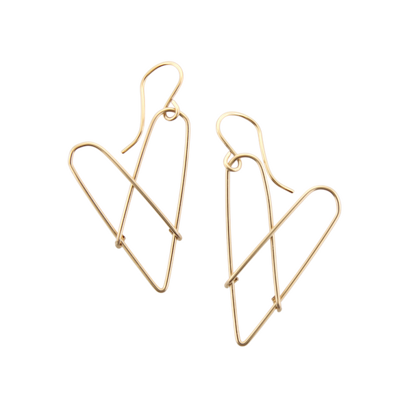 Modern Heart Earrings - 14K Gold-filled