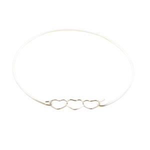 Three Heart Bangle - Sterling Silver