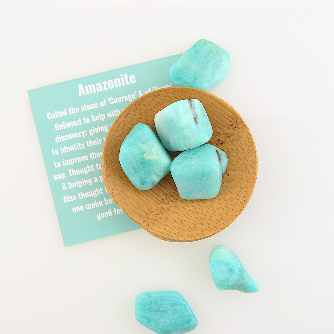 Tumbled Gemstones - Amazonite (Vivid Blue)