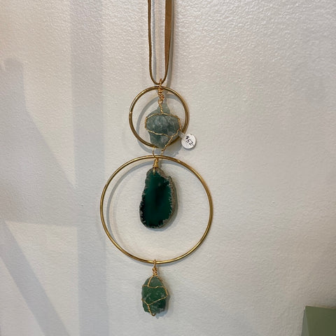 Two Circle Wall Hanging - Four Crystals