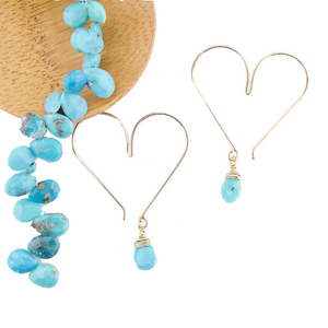 Heart Hoops - Turquoise